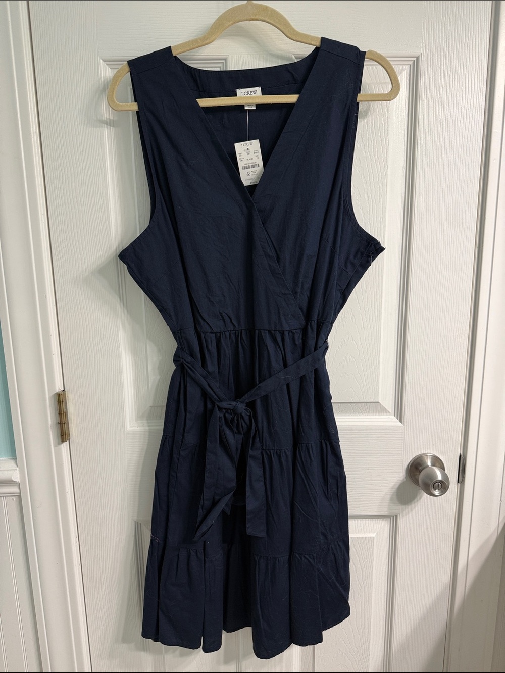 NWT J. Crew Factory Sleeveless Wrap Dress in Navy size 18
